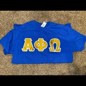 Alpha Phi Omega Embroidered Letters Tee Shirt